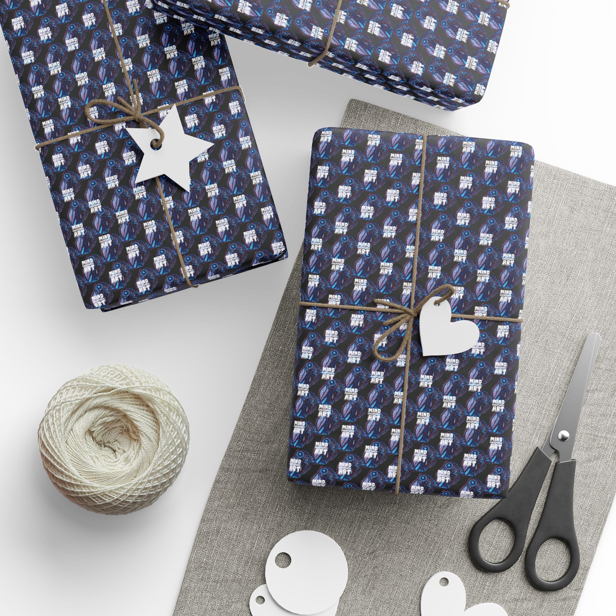 Who Are You? (Black Background, White Logo) Heavy Wrapping Paper