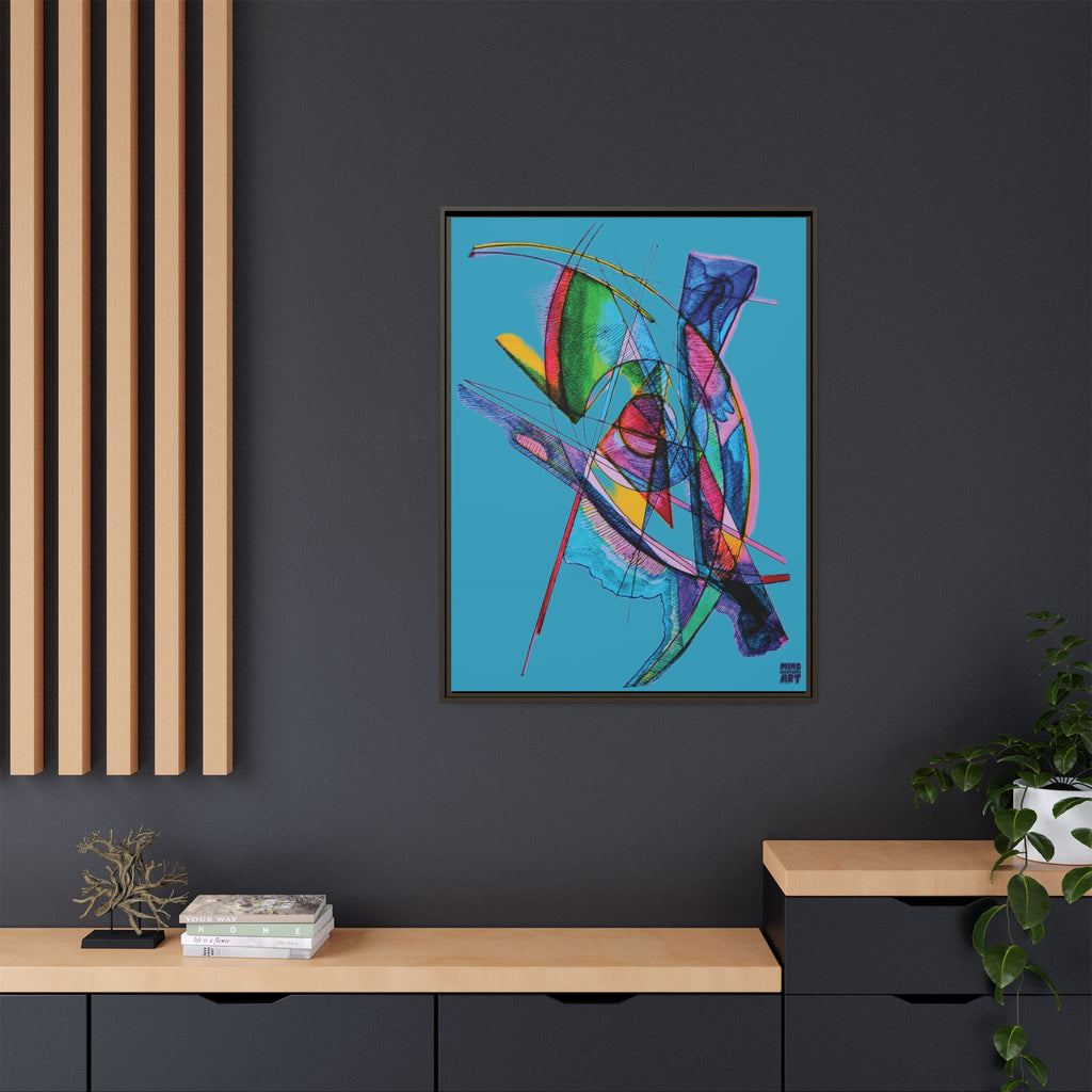 Watching (Turquoise Background) Matte Canvas, Framed