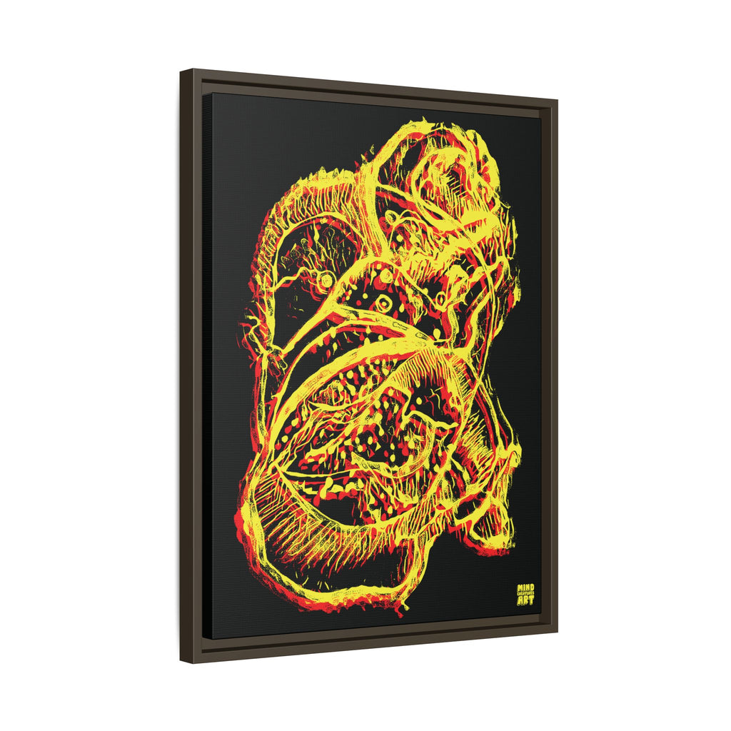 Exploration (Blur, Red & Yellow, Black Background) Matte Canvas, Framed