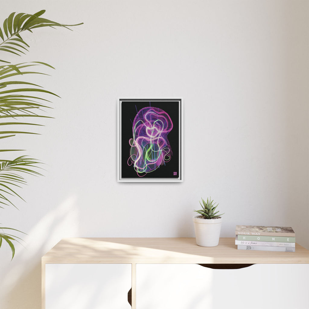 Davy Jones (Electric Pink, Black Background) Matte Canvas, Framed