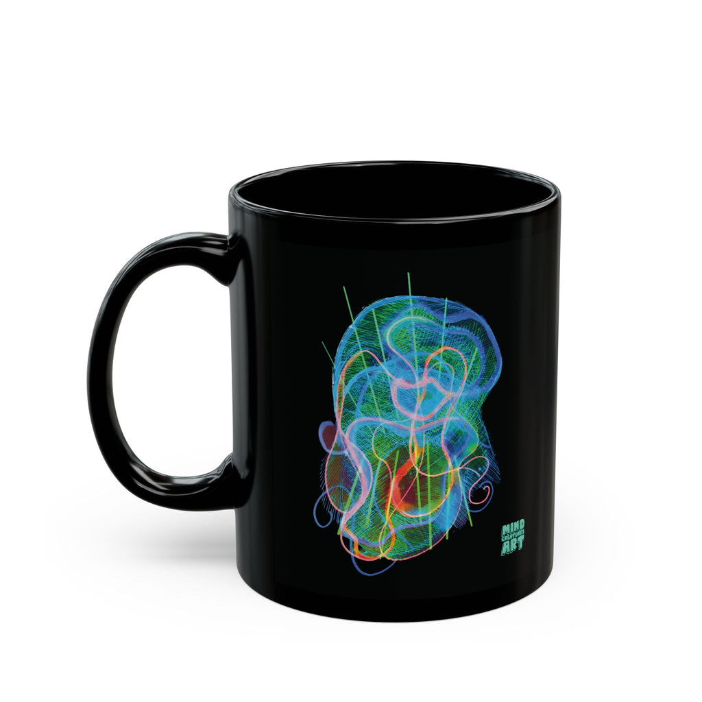 Davy Jones (Electric Blue & Green) Black Ceramic Mug (11oz, 15oz)