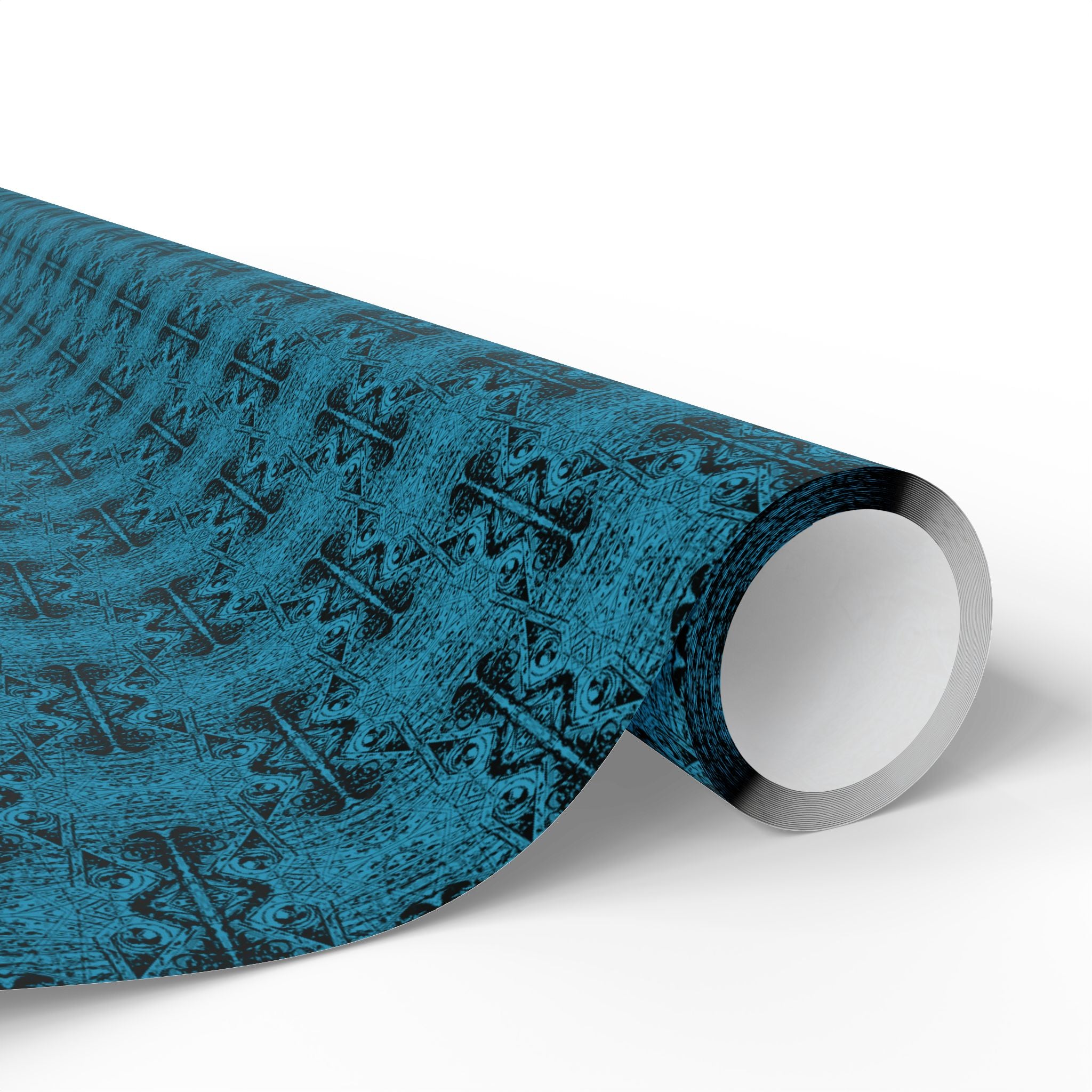 Love (Black, Turquoise Background) Heavy Wrapping Paper
