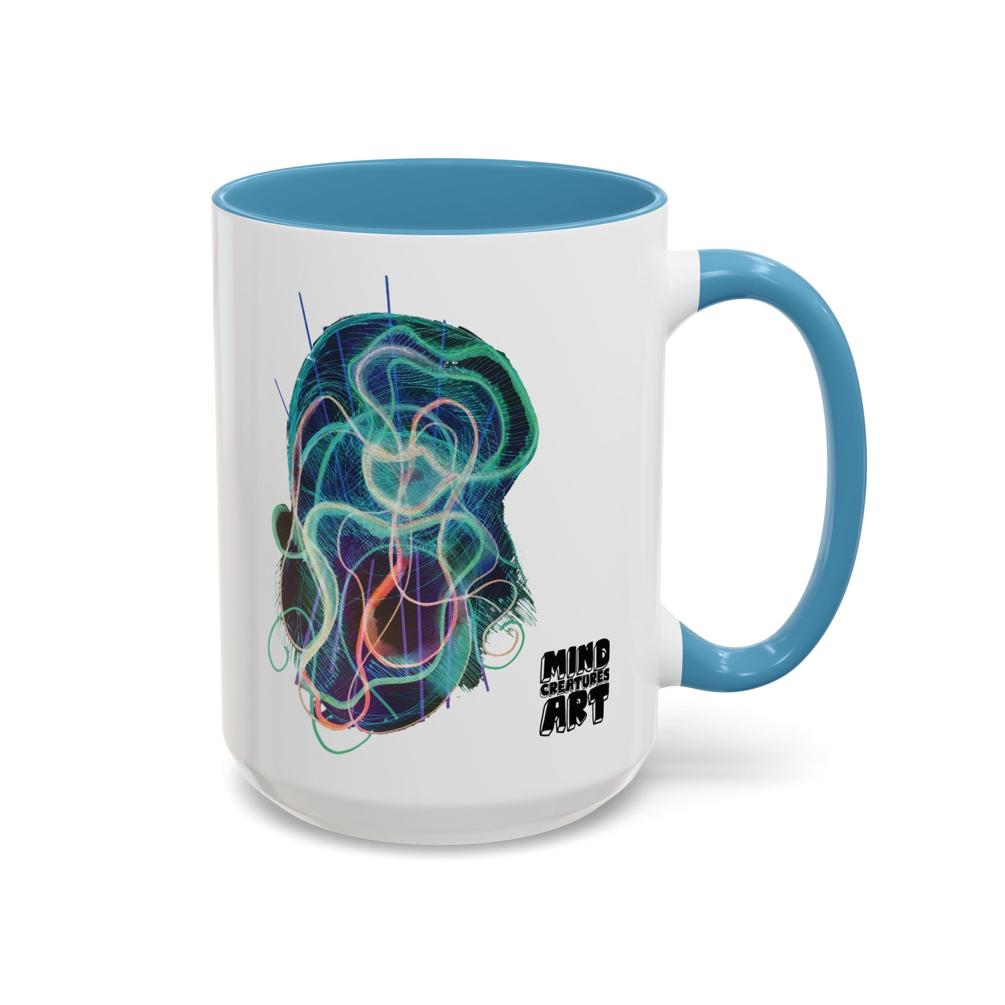 Davy Jones (Electric Teal) Accent Coffee Mug (11oz, 15oz)