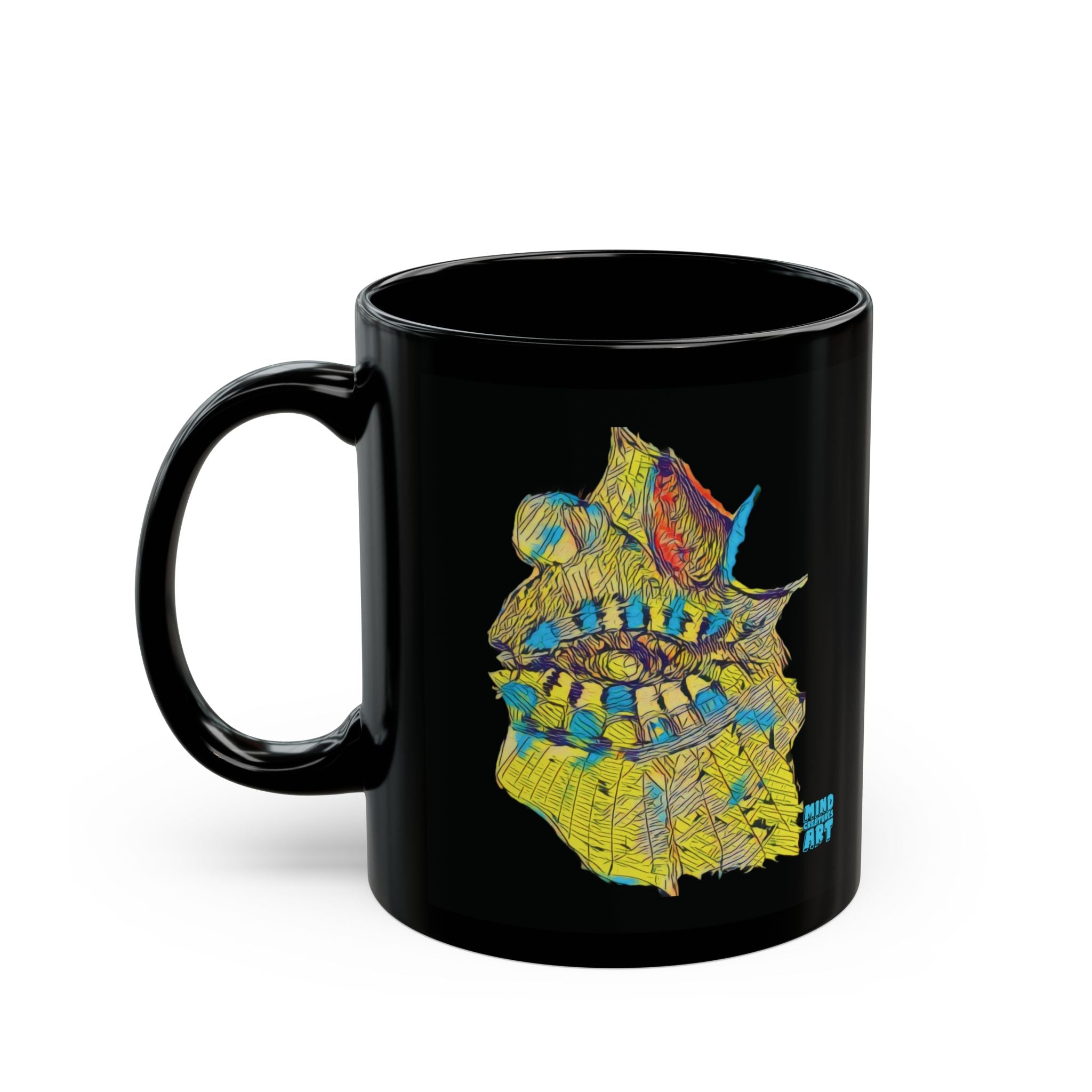 Hypnagogic (Neon) Black Ceramic Mug (11oz, 15oz)