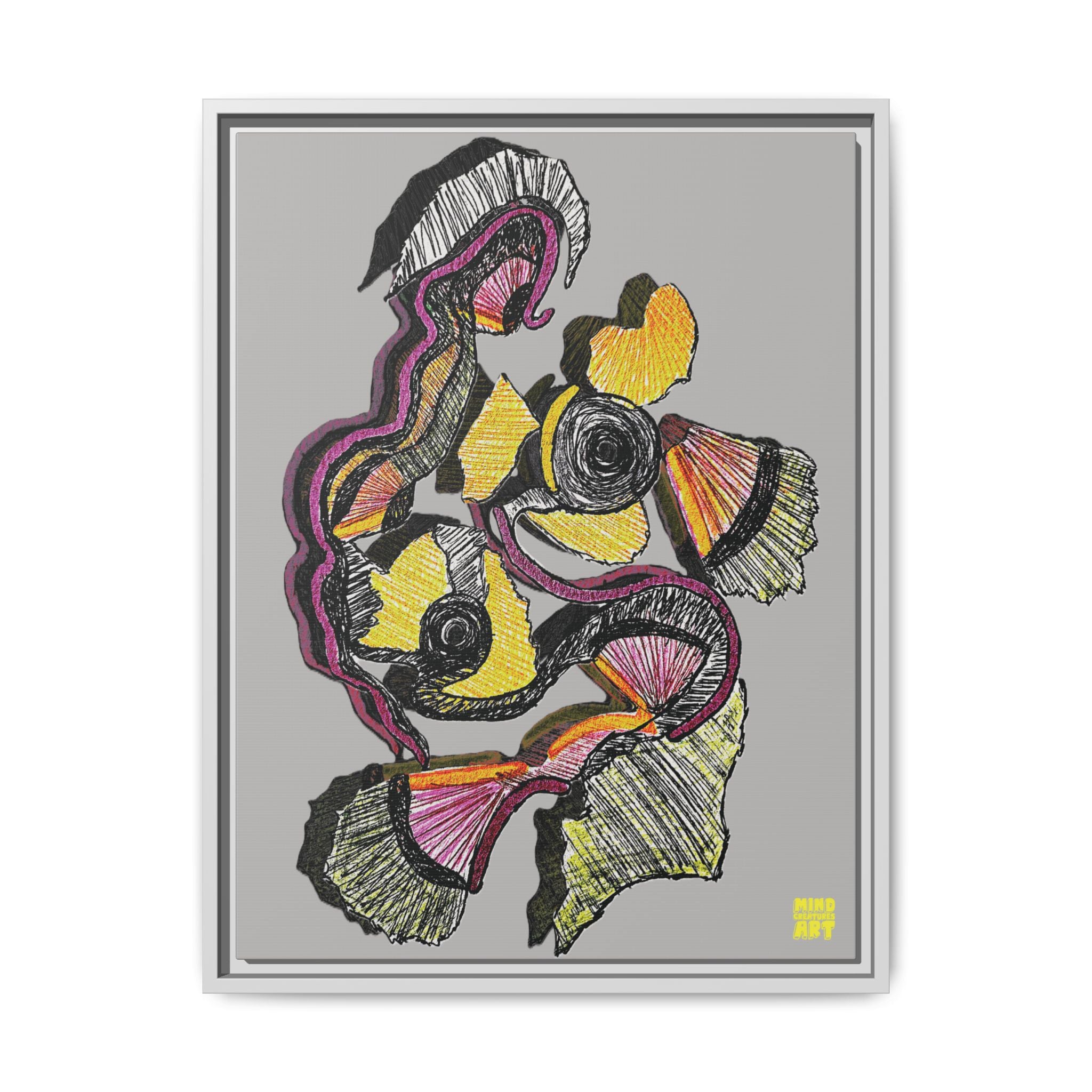 Crimson Teacher (Light Gray Background) Matte Canvas, Framed