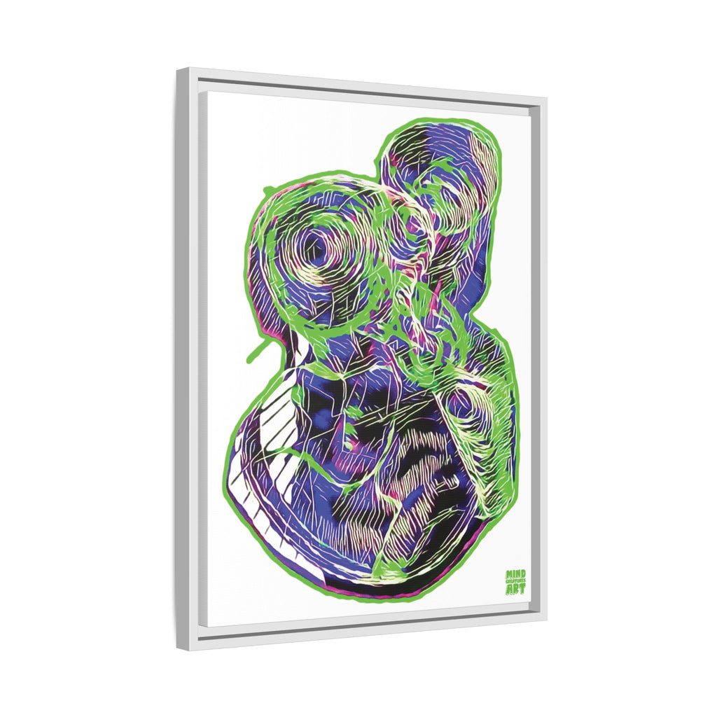 Curiosity (Electric Green, White Background) Matte Canvas, Framed