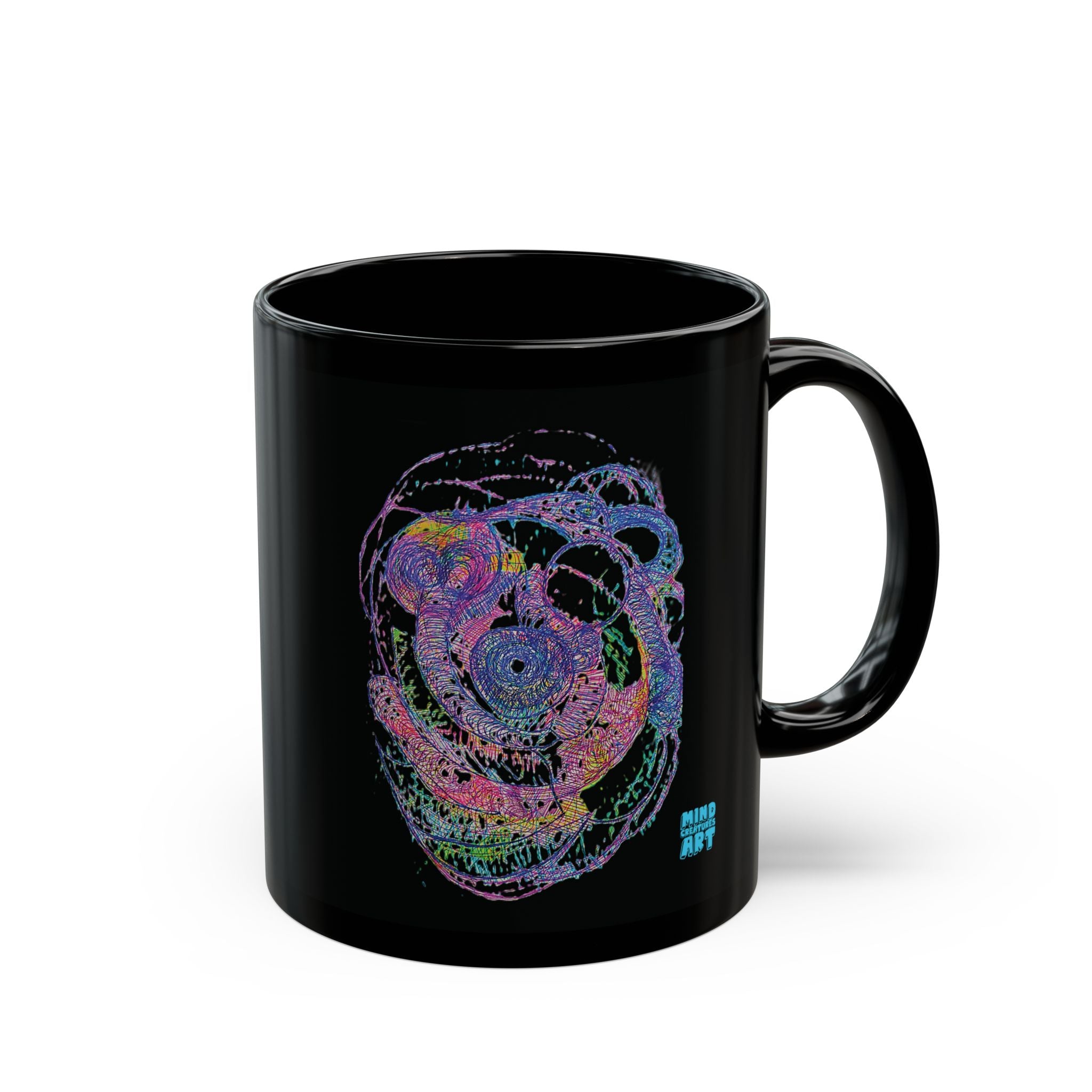 Spiraling Black Ceramic Mug (11oz, 15oz)