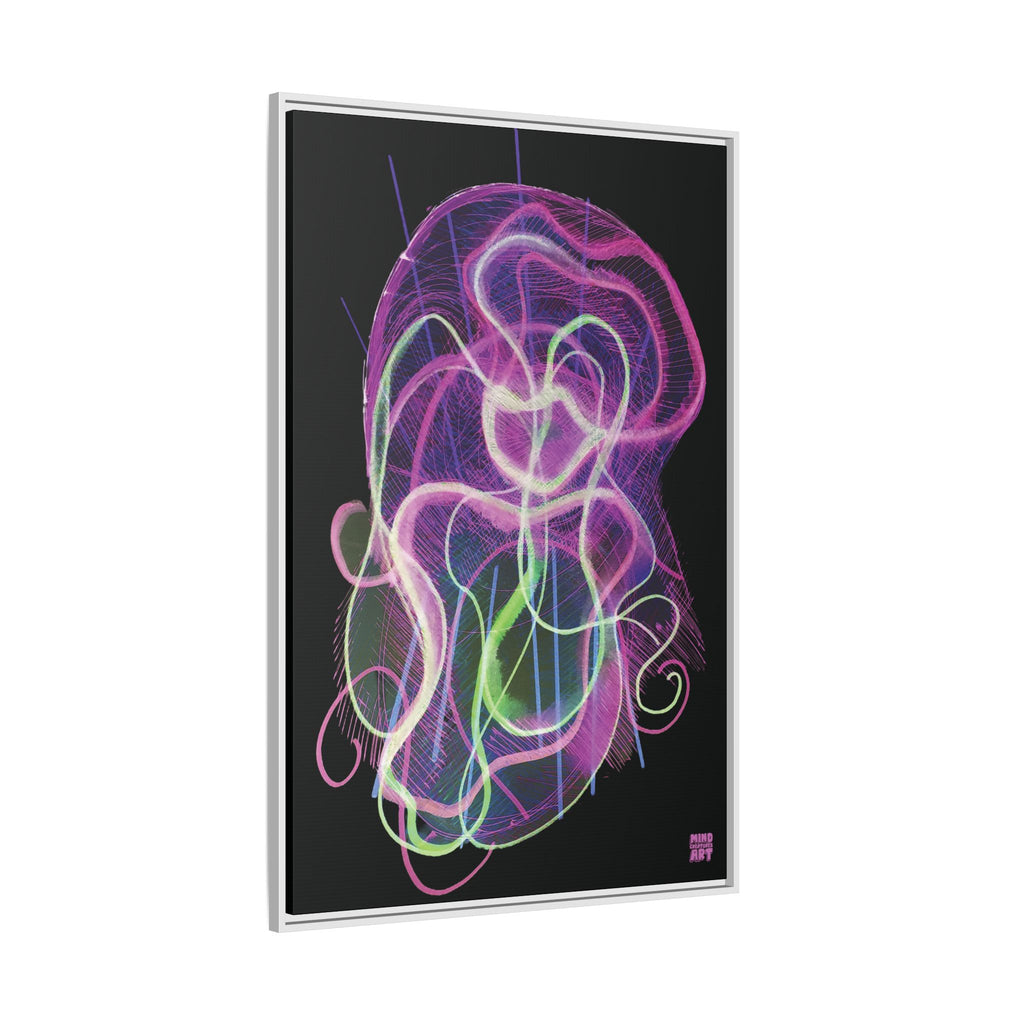 Davy Jones (Electric Pink, Black Background) Matte Canvas, Framed