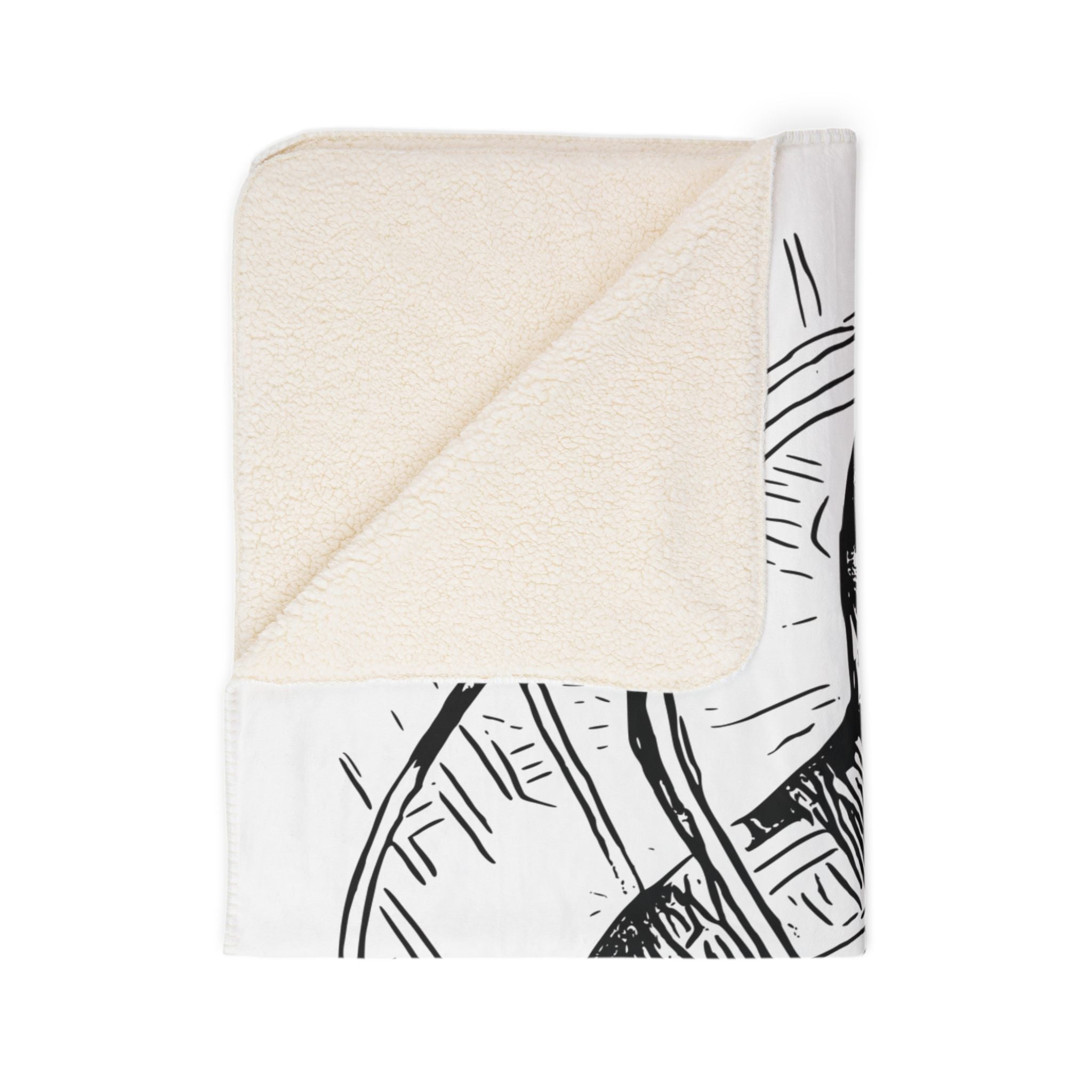 Jelly Jam (Black, White Background) Fleece Sherpa Blanket