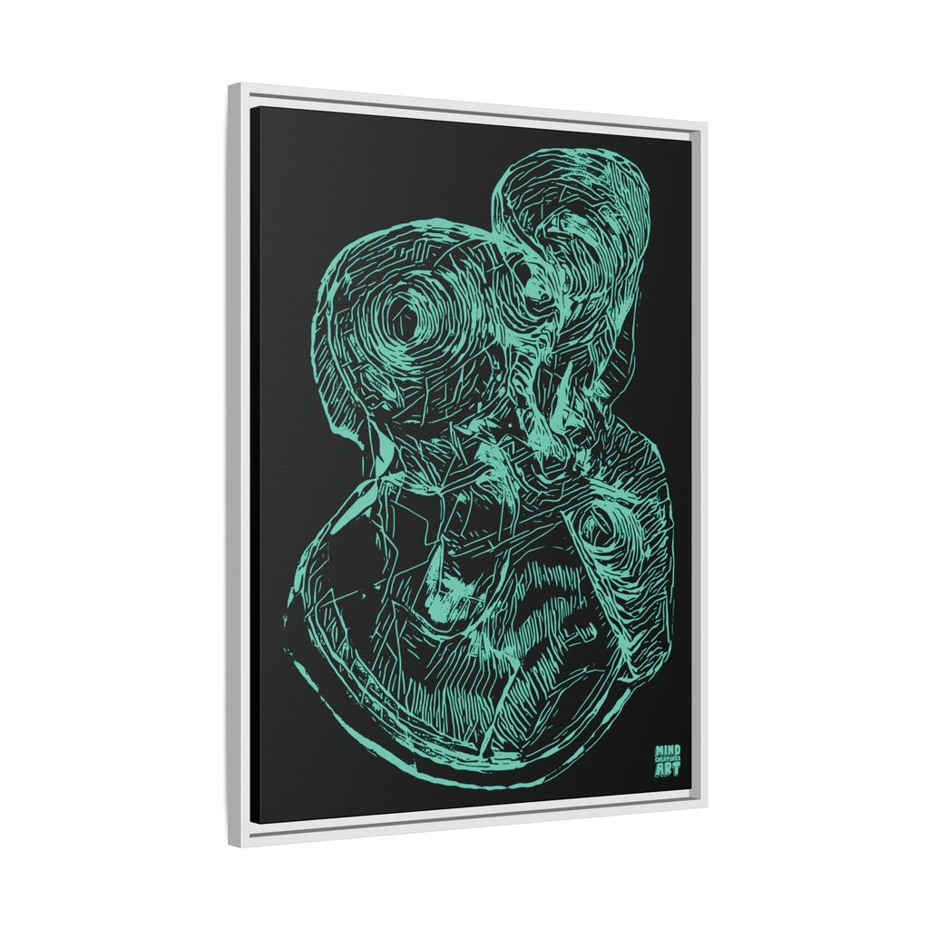 Curiosity (Teal, Black Background) Matte Canvas, Framed