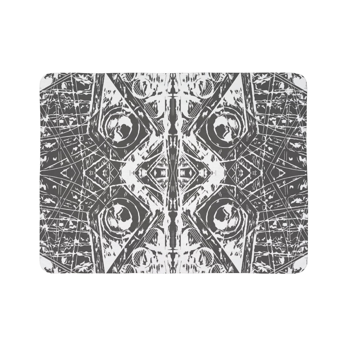 Love (White, Mirror, Dark Gray Background) Fleece Sherpa Blanket