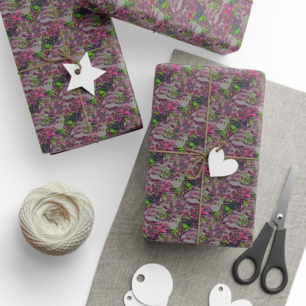 Vessel (Neon, Gray Background) Heavy Wrapping Paper