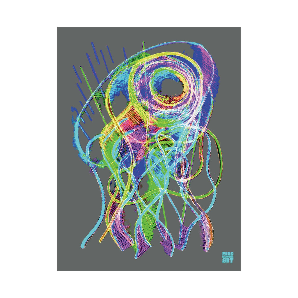 Jelly Jam (Neon, Dark Gray Background) Matte Poster