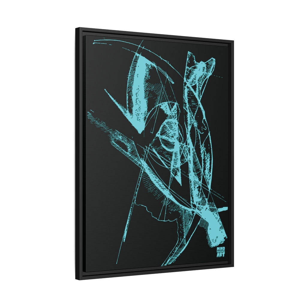 Watching (Aqua, Black Background) Matte Canvas, Framed