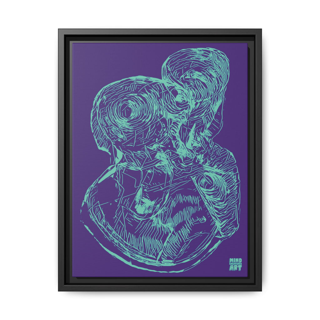 Curiosity (Teal, Purple Background) Matte Canvas, Framed