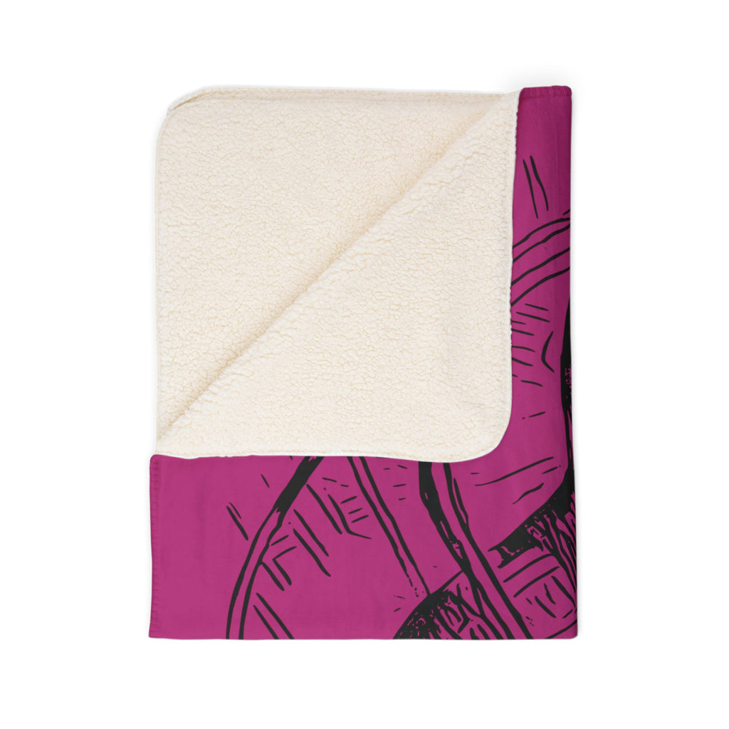 Jelly Jam (Black, Pink Background) Fleece Sherpa Blanket