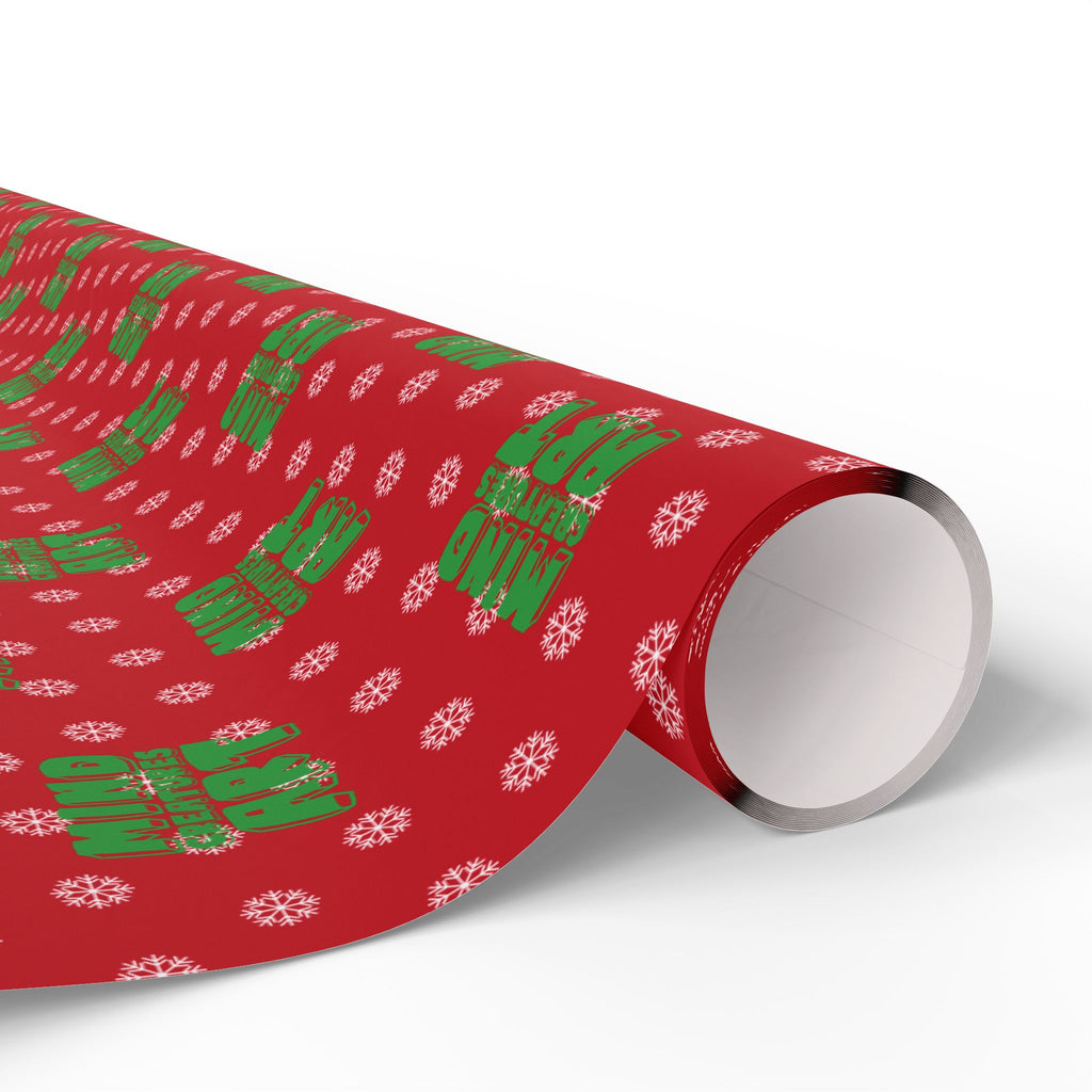MCA Logo & Snowflake (Green, Red Background) Heavy Wrapping Paper