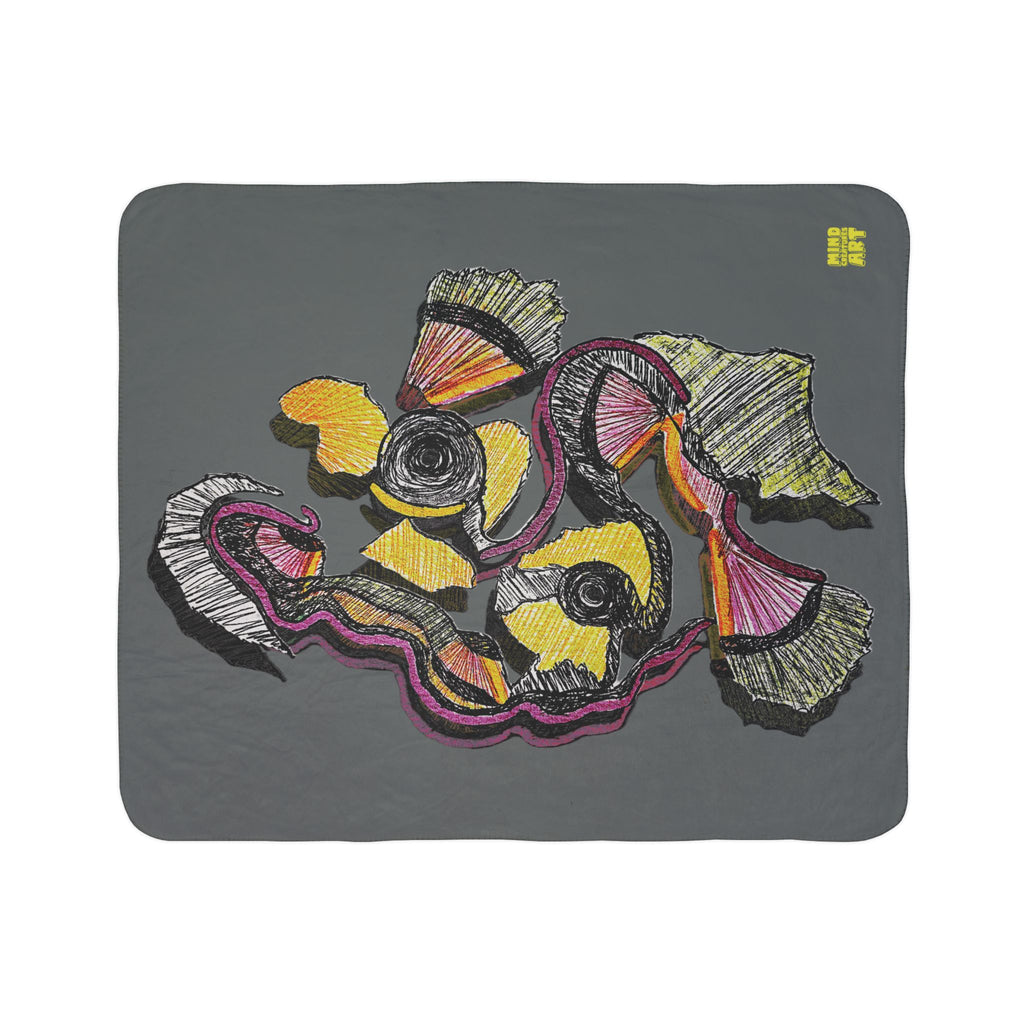 Crimson Teacher (Dark Gray Background) Fleece Sherpa Blanket