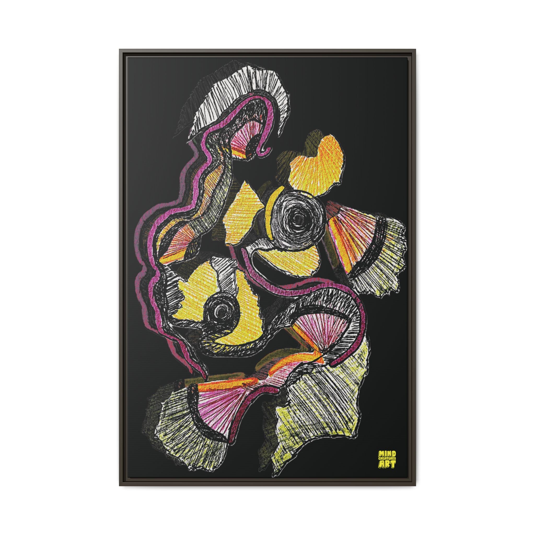 Crimson Teacher (Black Background) Matte Canvas, Framed
