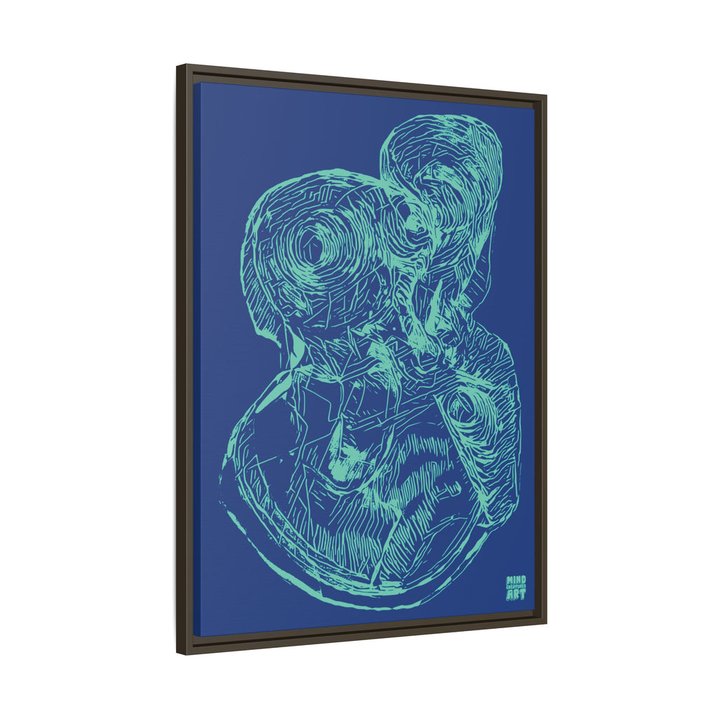 Curiosity (Teal, Dark Blue Background) Matte Canvas, Framed