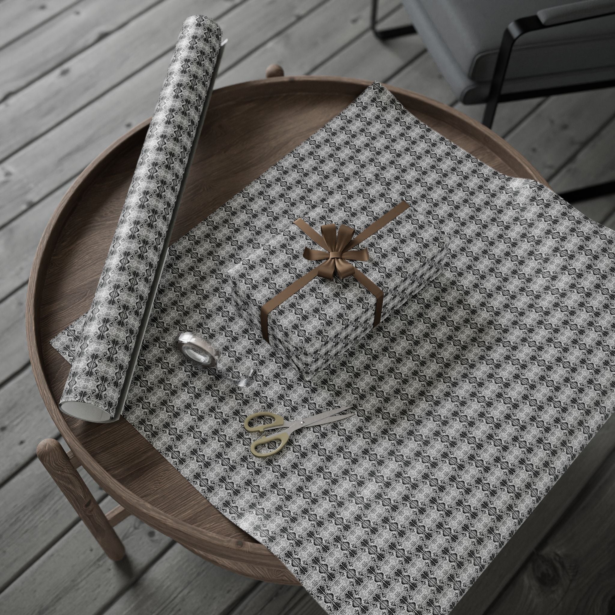 Love (Black, White Background) Heavy Wrapping Paper