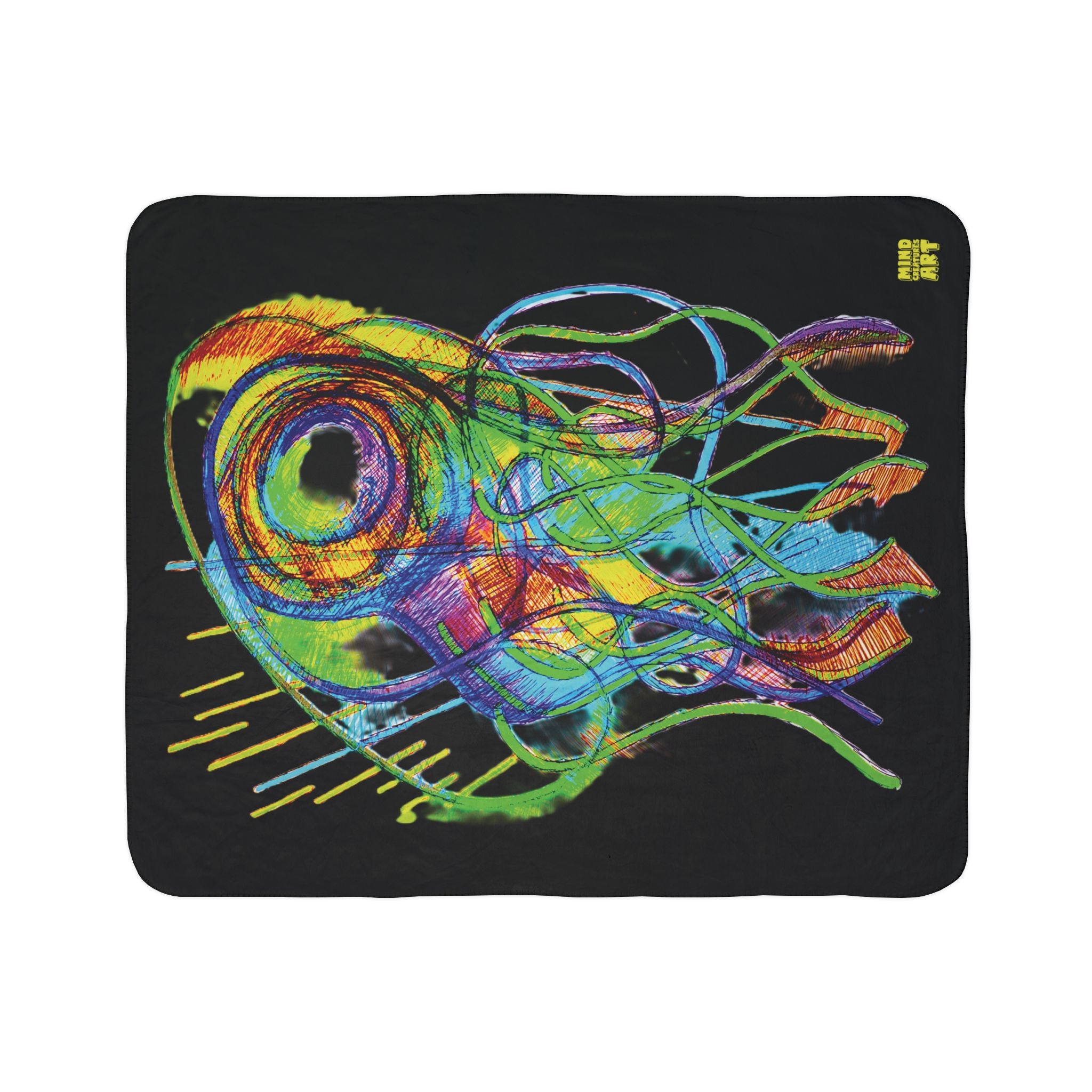 Jelly Jam (Black Background) Fleece Sherpa Blanket