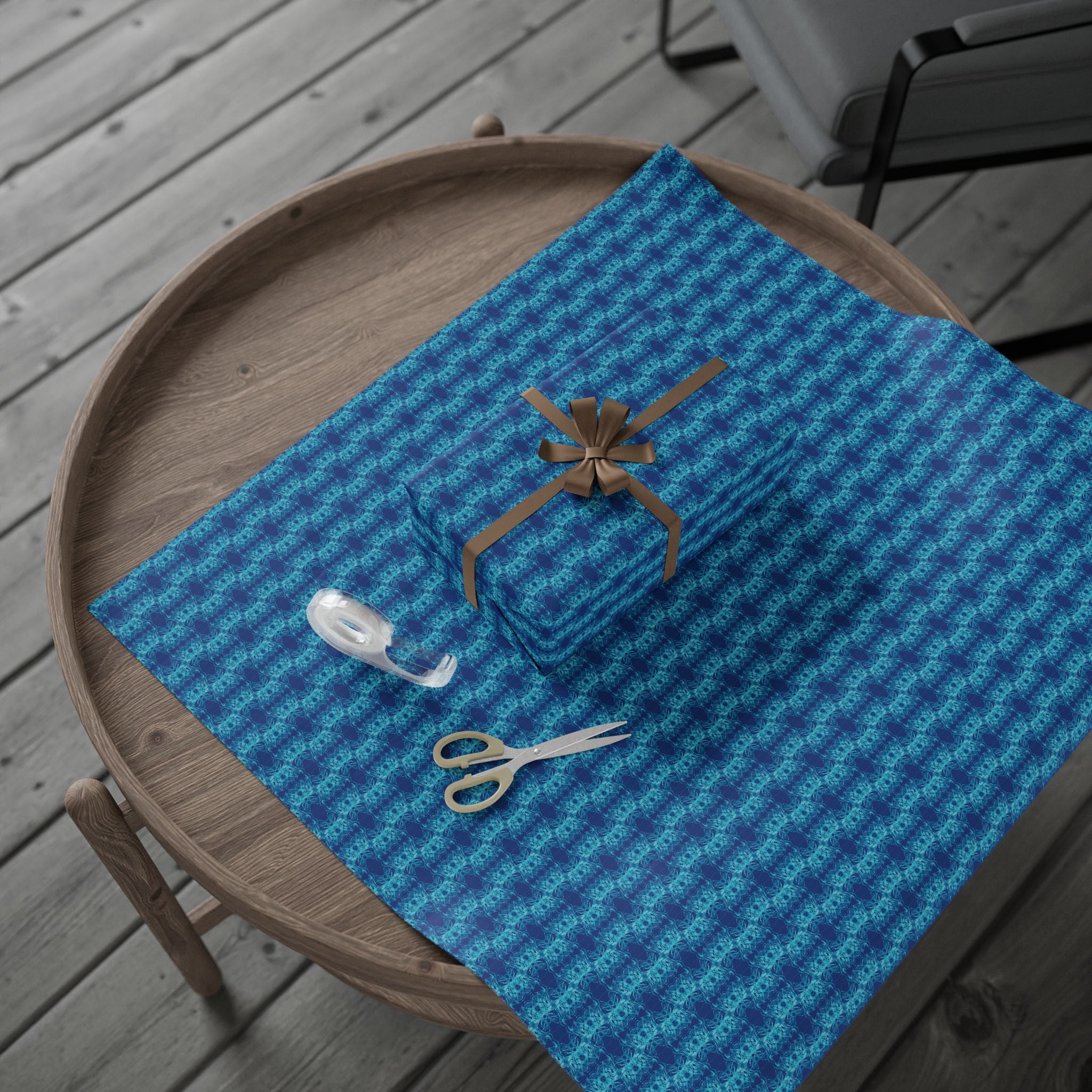 Link (Teal, Dark Blue Background) Heavy Wrapping Paper