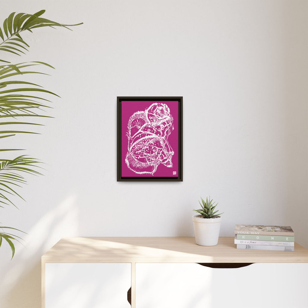 Exploration (White, Pink Background) Matte Canvas, Framed