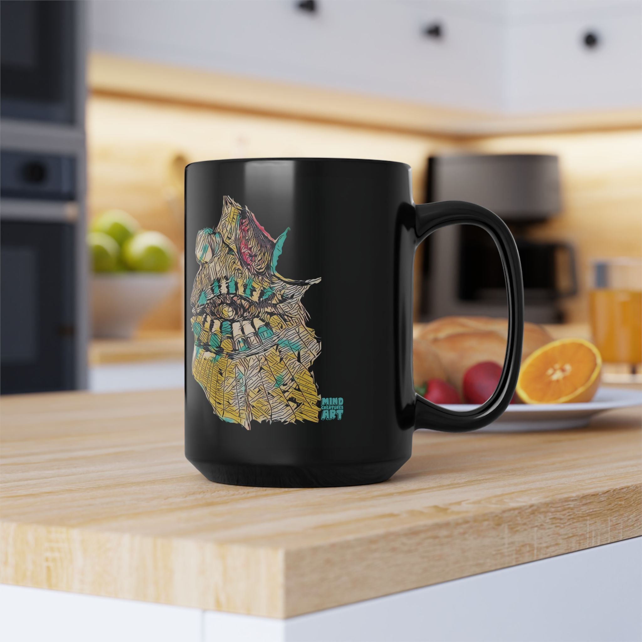 Hypnagogic (Gold) Black Ceramic Mug (11oz, 15oz)
