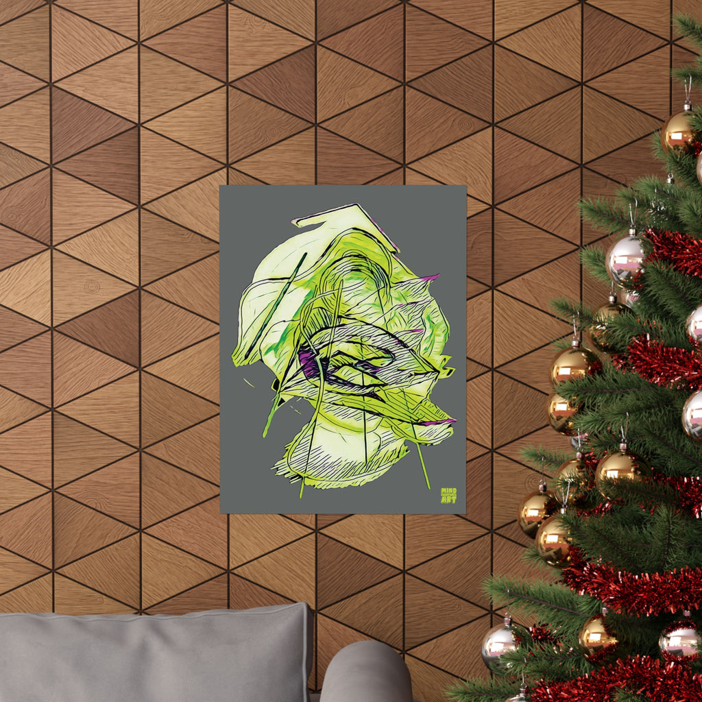 Dive Reflex (Lime, Dark Gray Background) Matte Poster