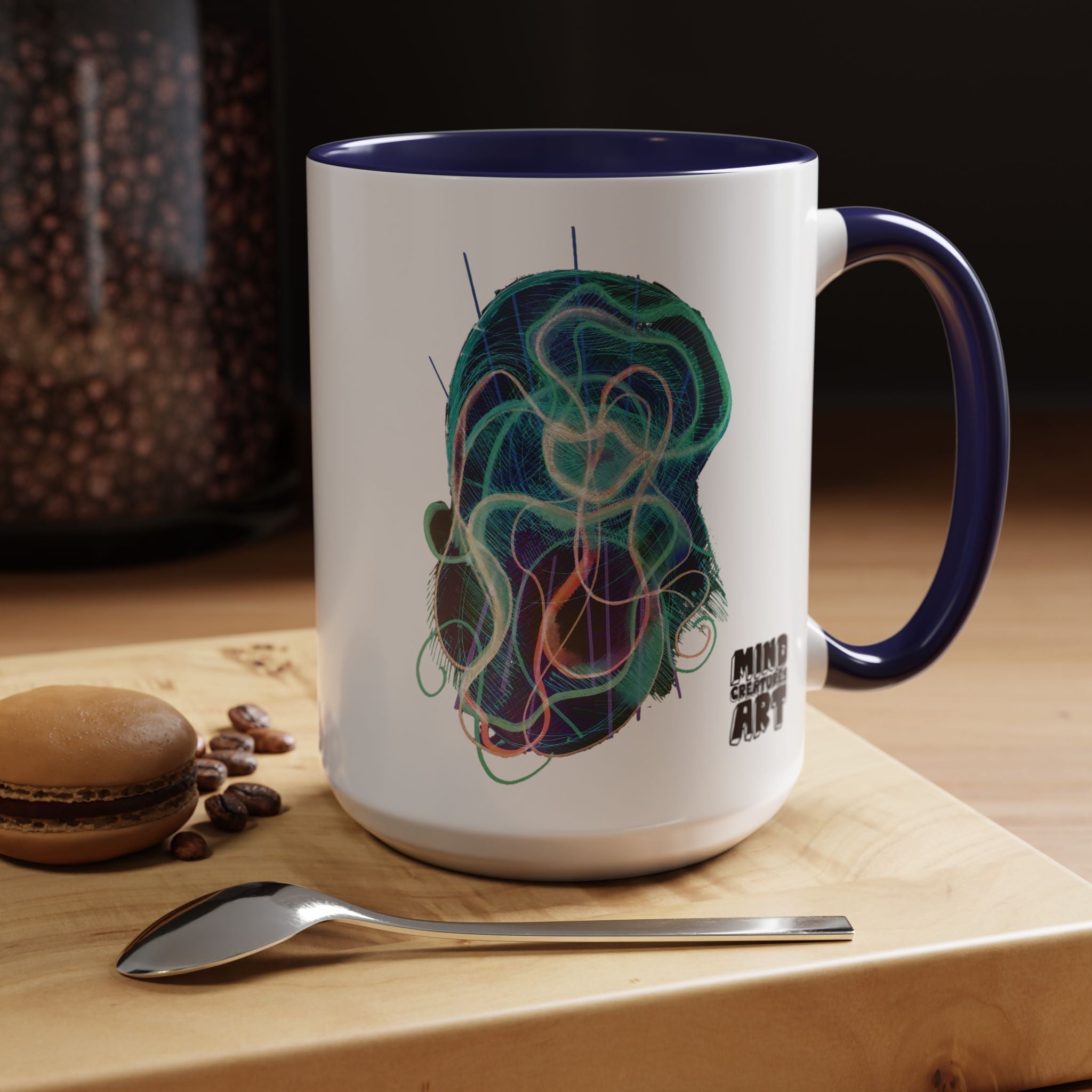 Davy Jones (Electric Teal) Accent Coffee Mug (11oz, 15oz)