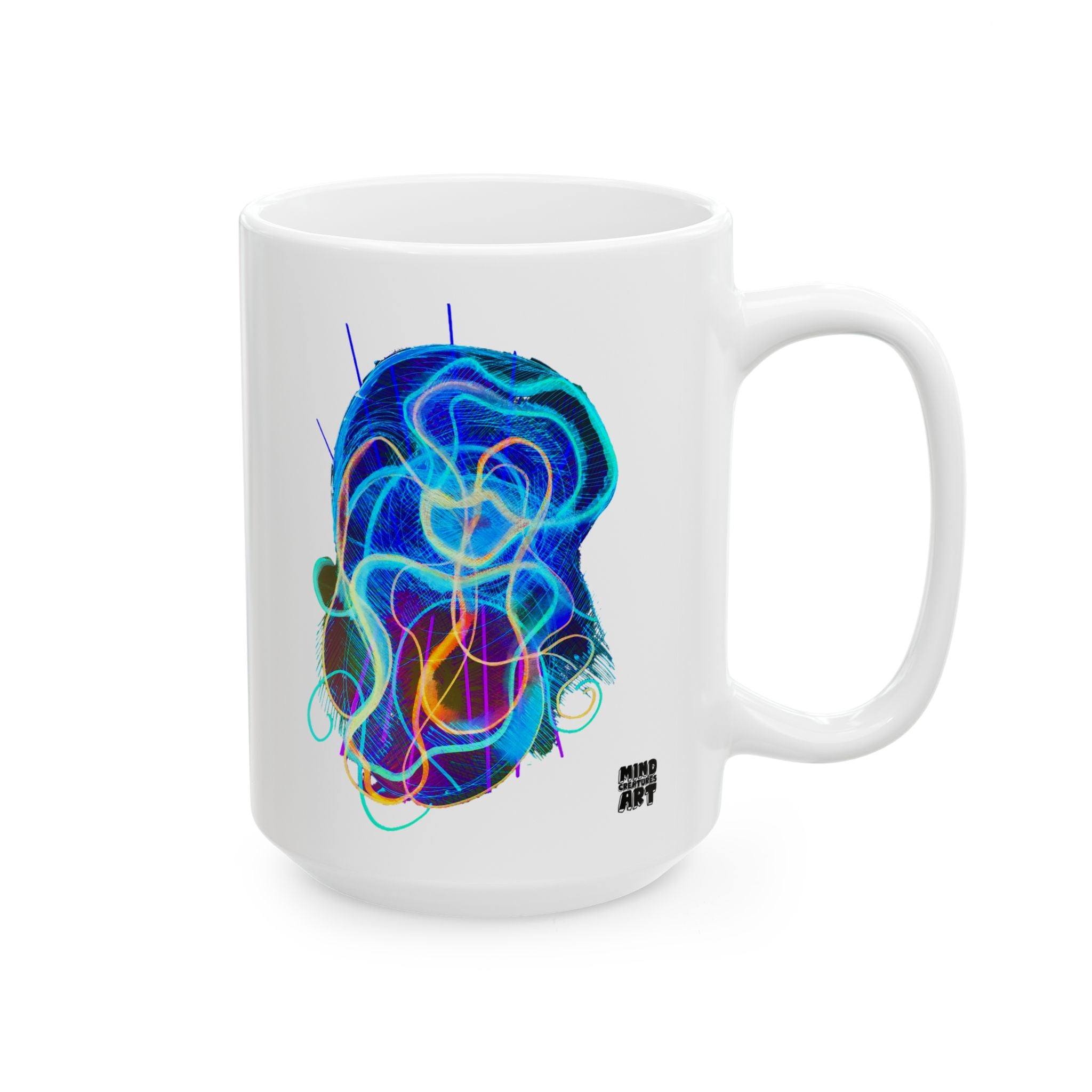 Davy Jones (Electric Blue) White Ceramic Mug, (11oz, 15oz)