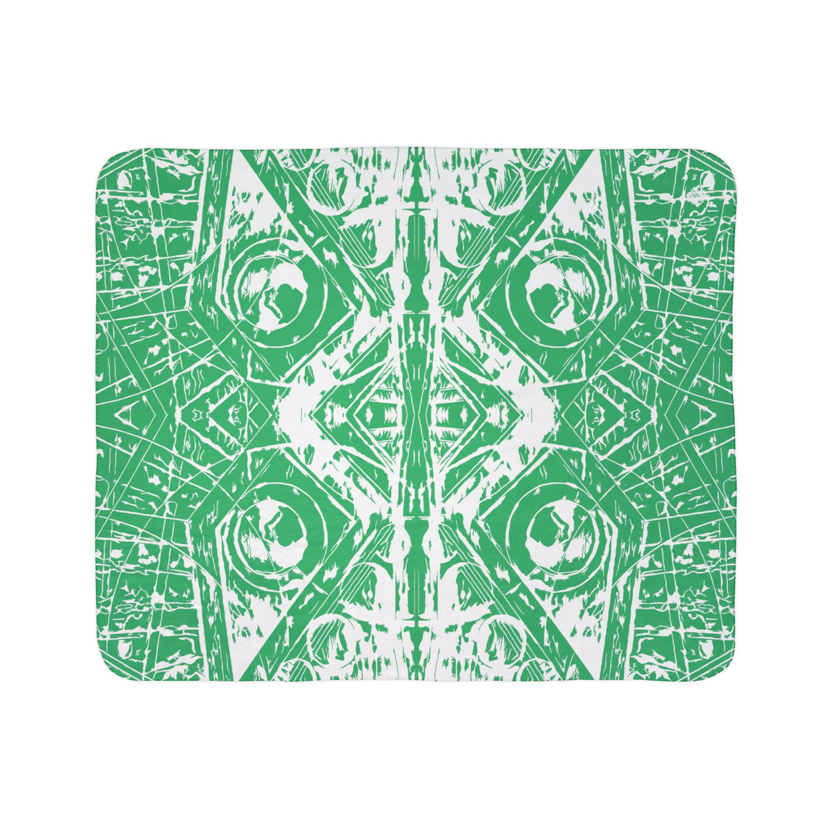 Love (White, Mirror, Green Background) Fleece Sherpa Blanket