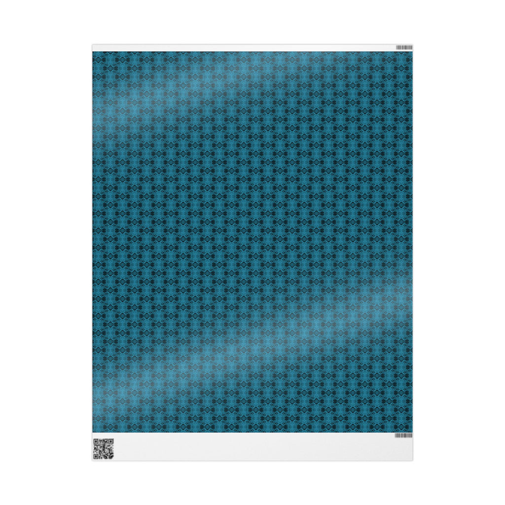 Love (Black, Turquoise Background) Heavy Wrapping Paper