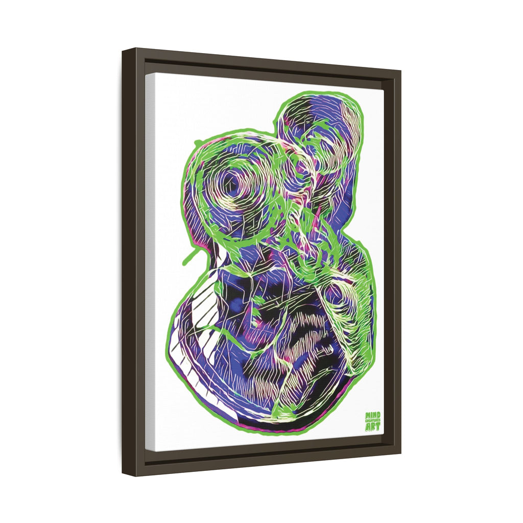 Curiosity (Electric Green, White Background) Matte Canvas, Framed
