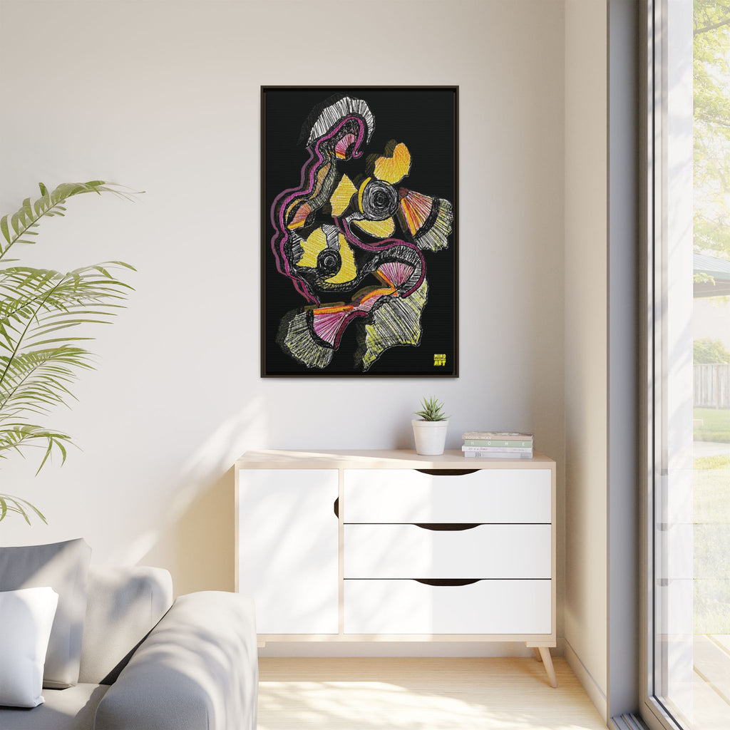 Crimson Teacher (Black Background) Matte Canvas, Framed