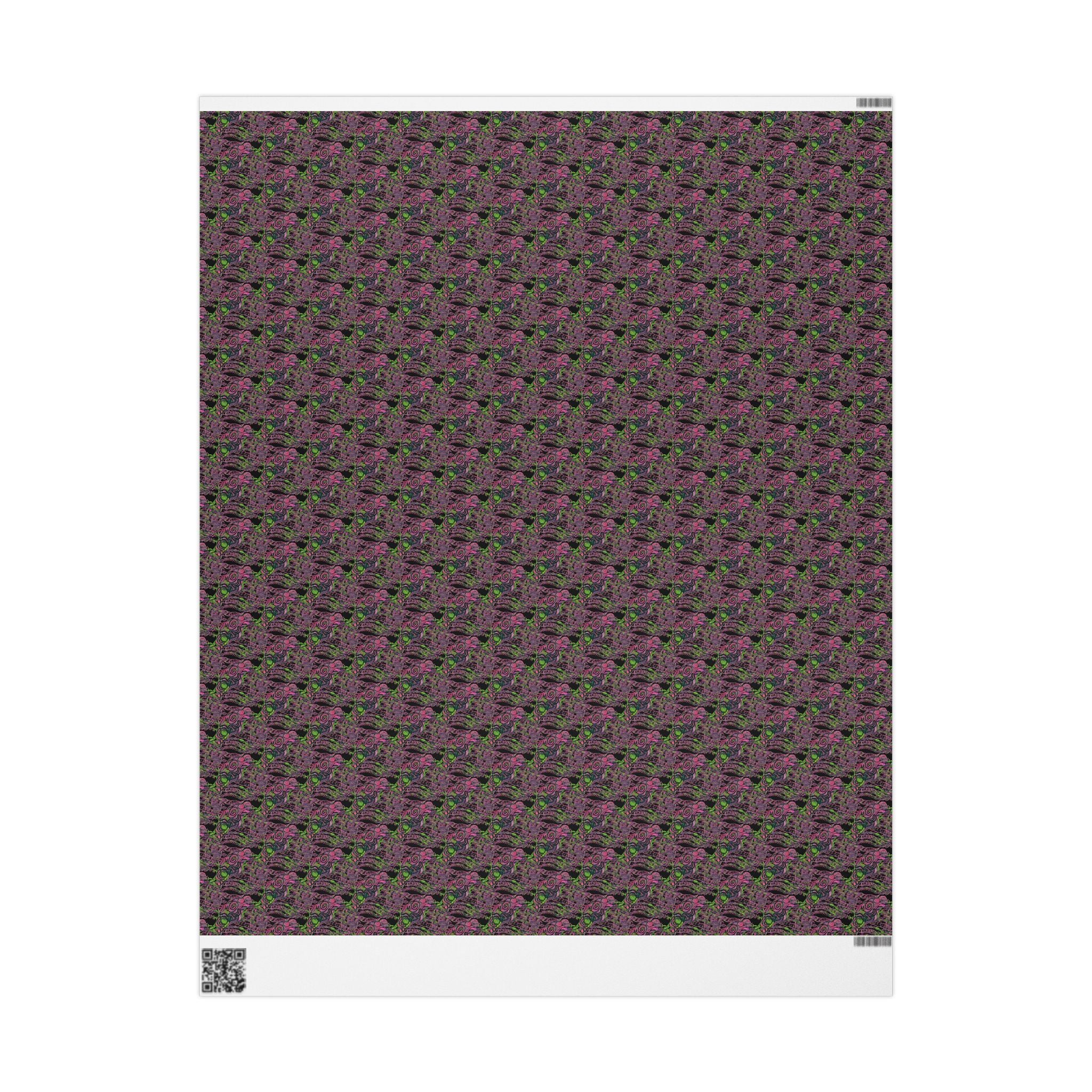 Vessel (Neon, Black Background) Heavy Wrapping Paper