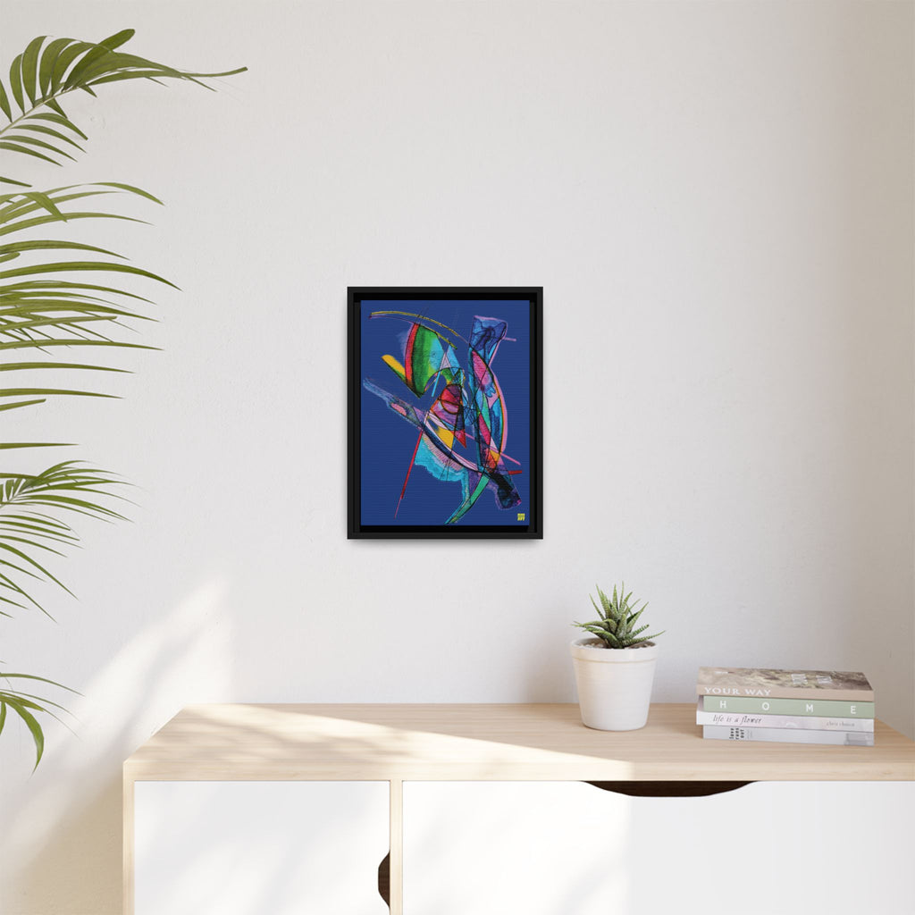 Watching (Dark Blue Background) Matte Canvas, Framed