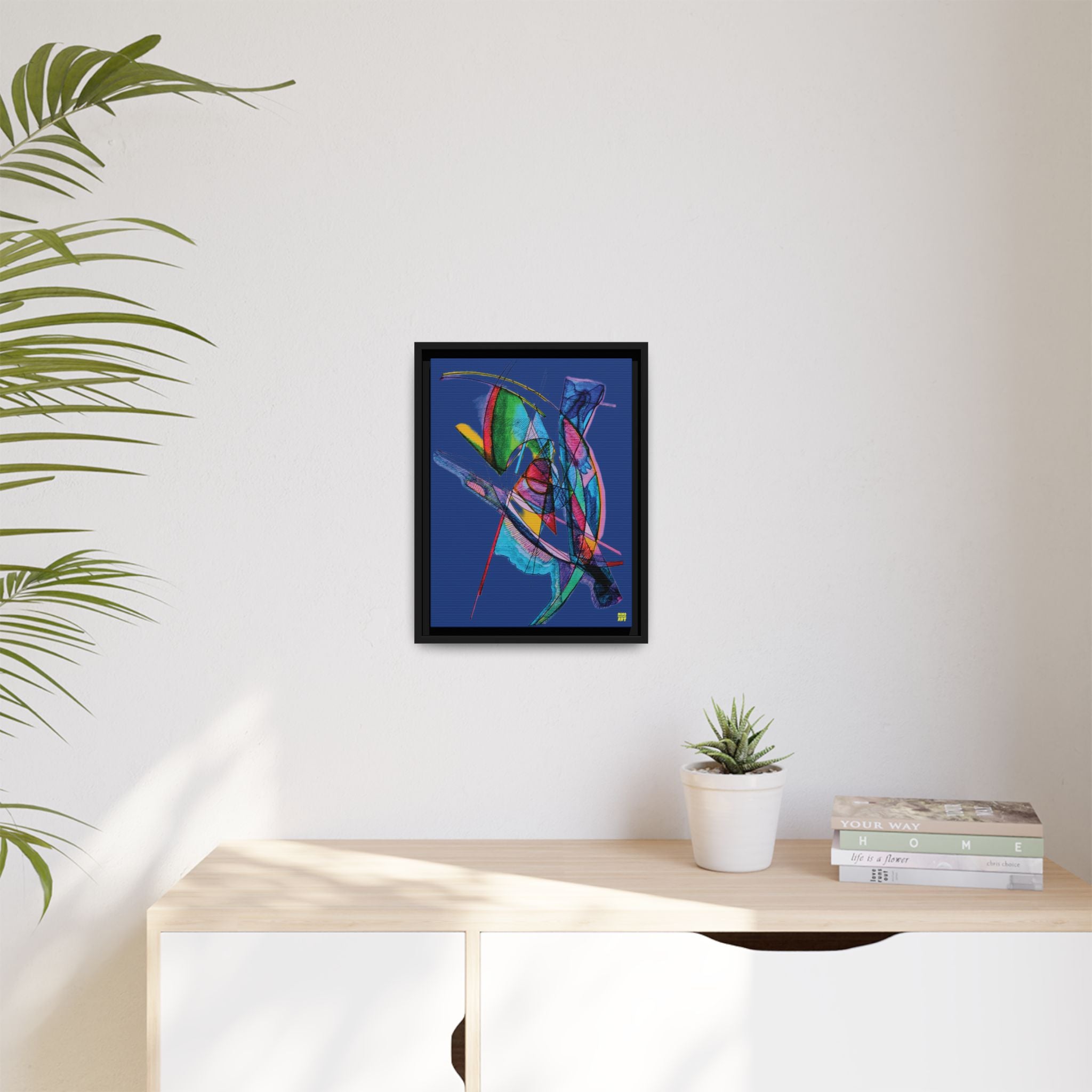 Watching (Dark Blue Background) Matte Canvas, Framed