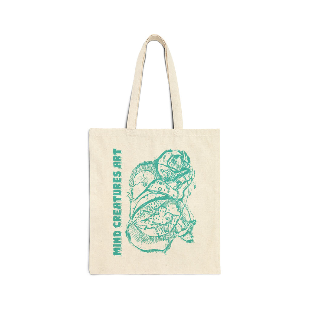 Exploration (Blur, White & Teal) Cotton Canvas Tote Bag