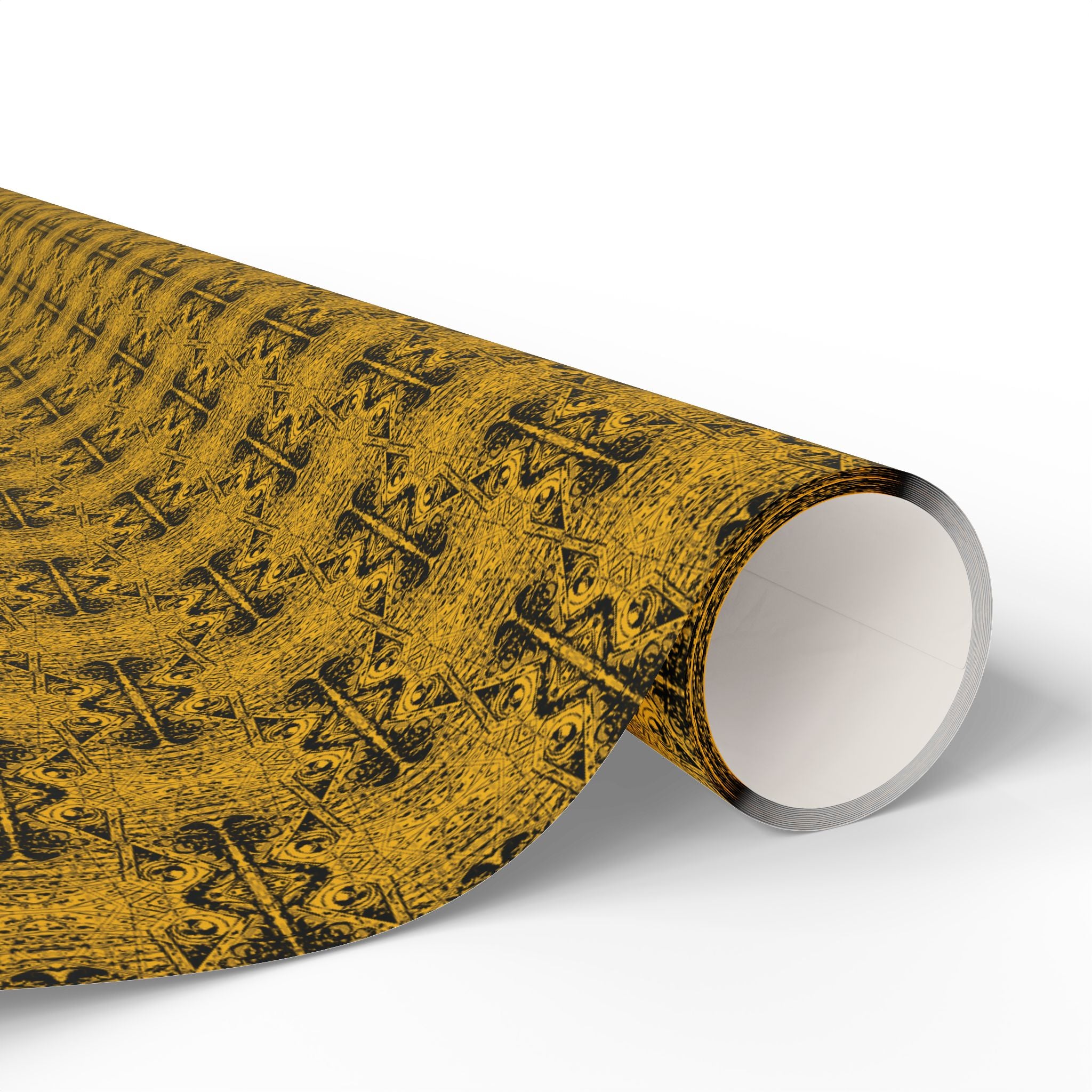 Love (Black, Yellow Background) Heavy Wrapping Paper