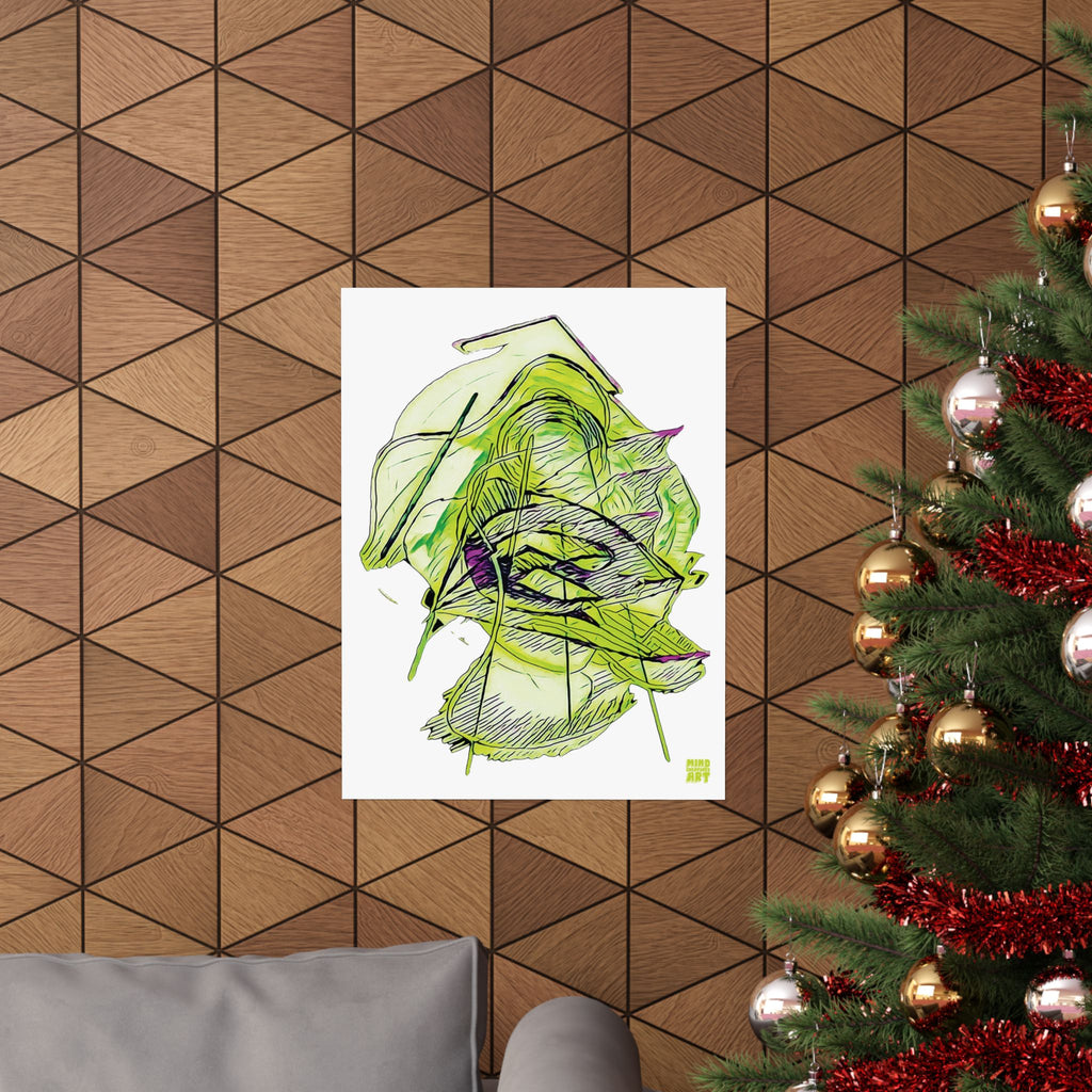 Dive Reflex (Lime, White Background) Matte Poster