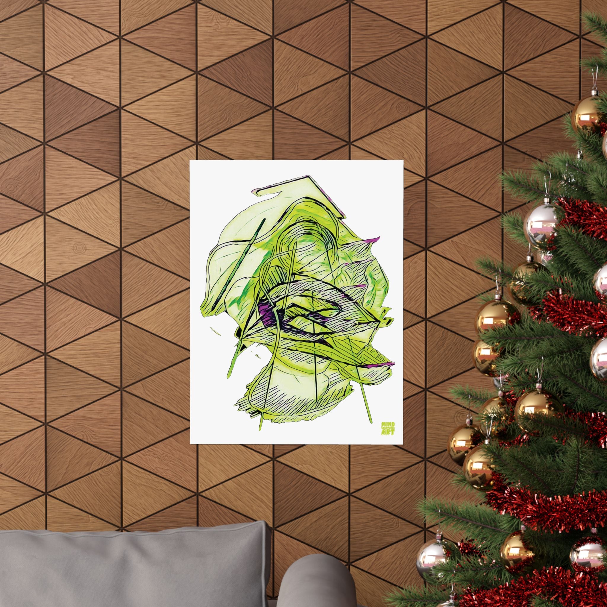 Dive Reflex (Lime, White Background) Matte Poster