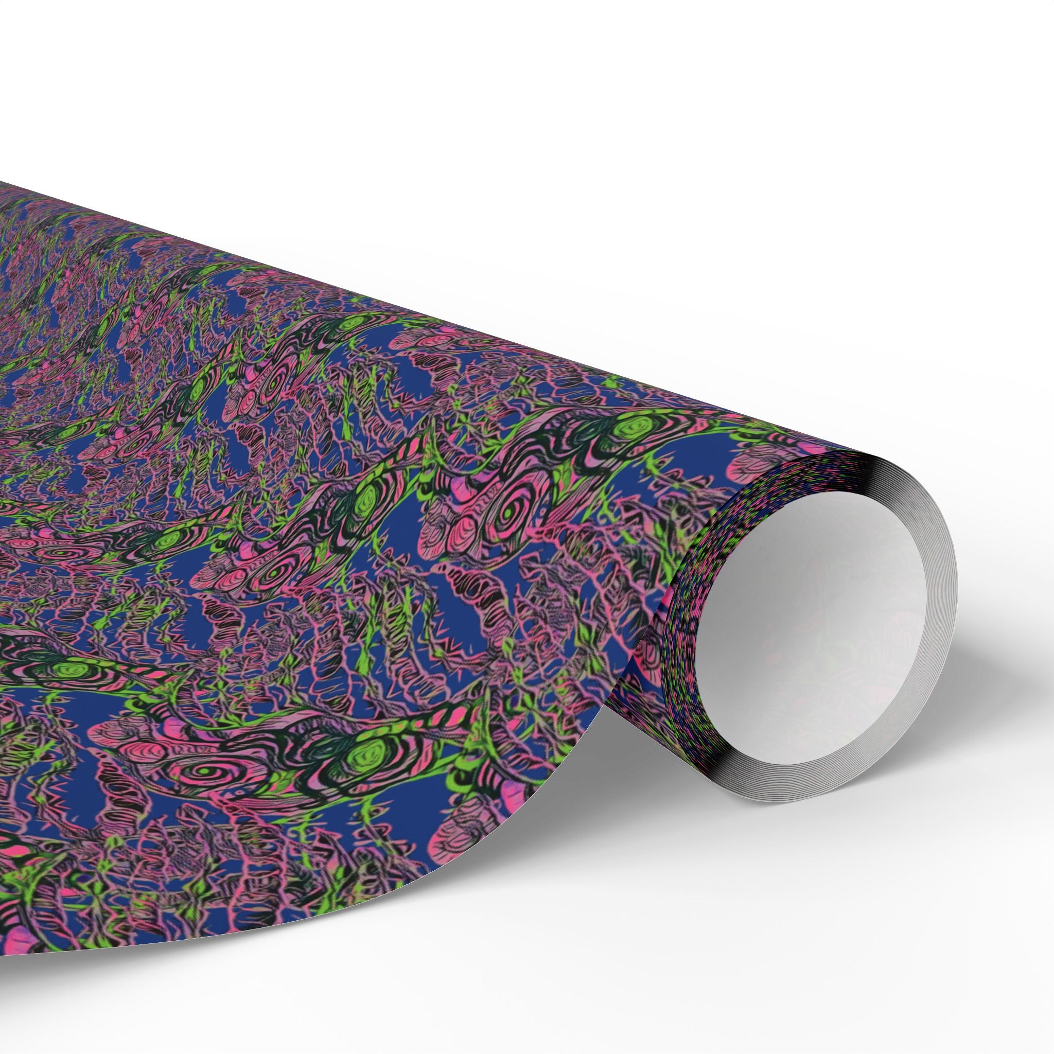 Vessel (Neon, Blue Background) Heavy Wrapping Paper