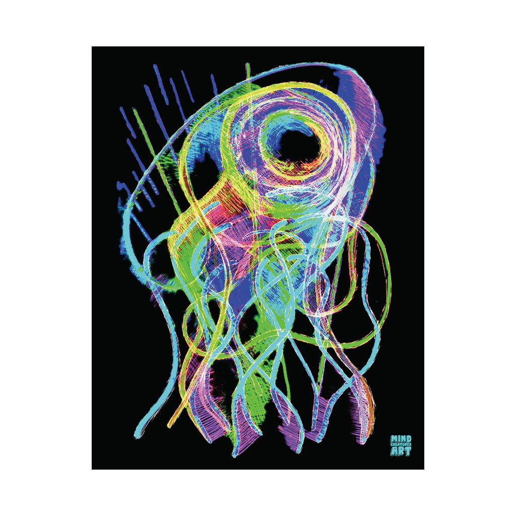 Jelly Jam (Neon, Black Background) Matte Poster
