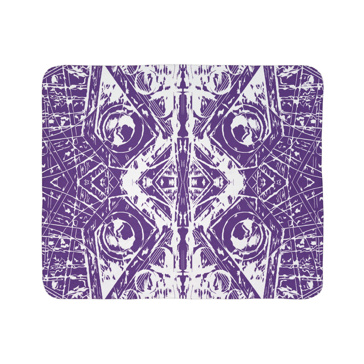 Love (White, Mirror, Purple Background) Fleece Sherpa Blanket
