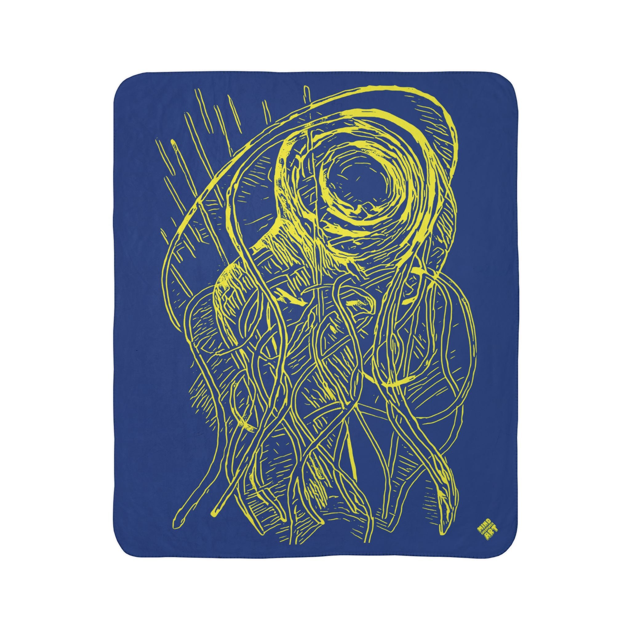 Copy of Jelly Jam (Yellow, Black Background) Fleece Sherpa Blanket