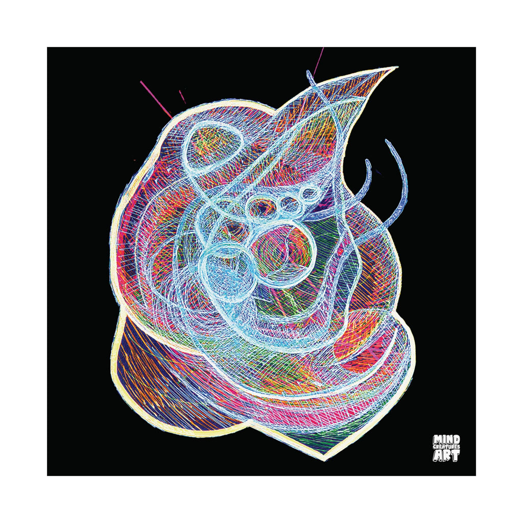 Renewal (Electric Multi, Black Background) Matte Poster