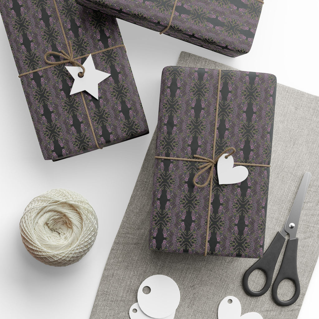 Vessel (Neon, Mirror, Black Background) Heavy Wrapping Paper