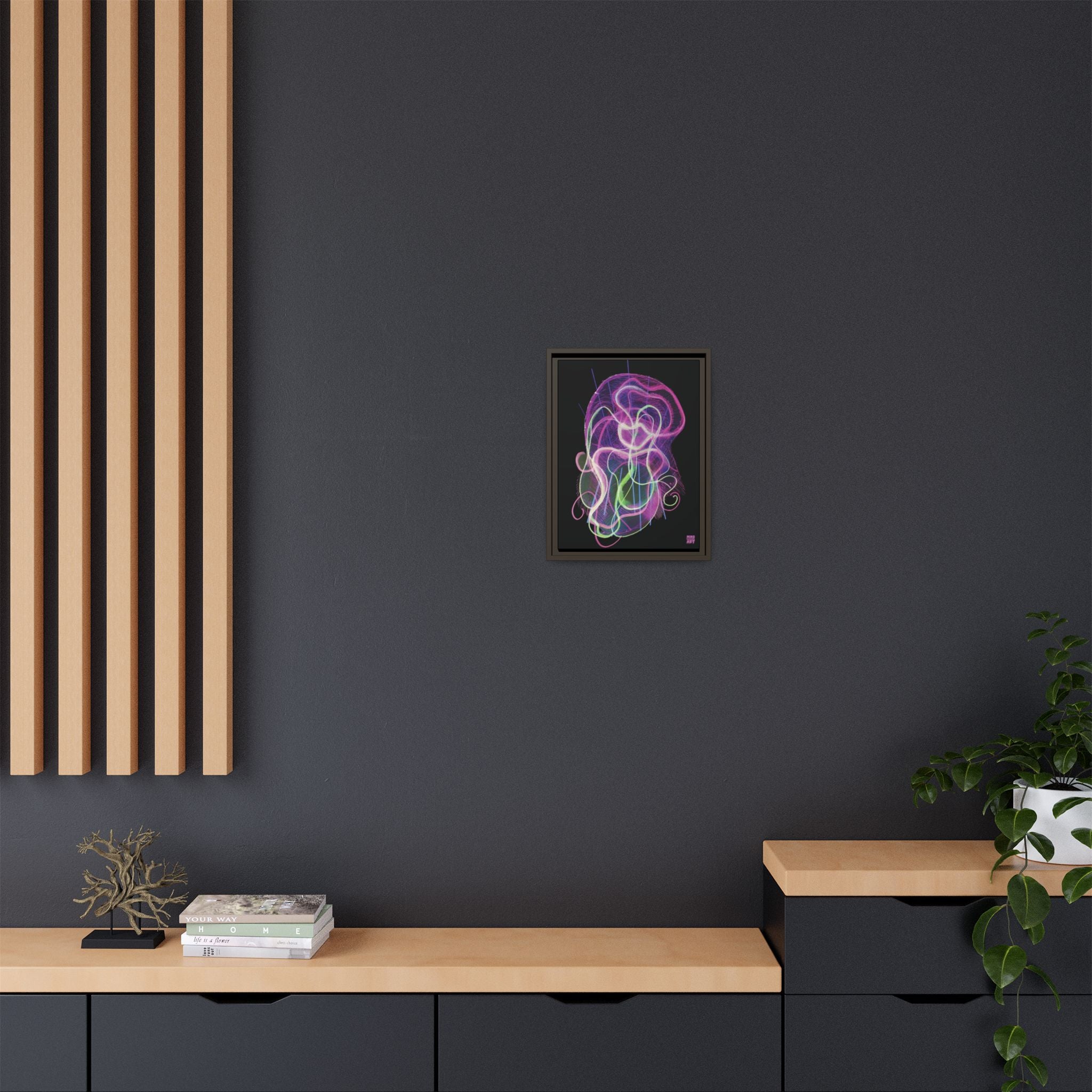 Davy Jones (Electric Pink, Black Background) Matte Canvas, Framed